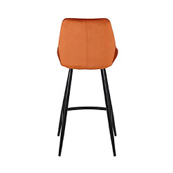 Avis Mes Lot de 2 chaises de bar H75 cm en velours cognac - ORMOY