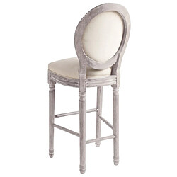 vidaXL Tabourets de bar lot de 2 blanc lin pas cher