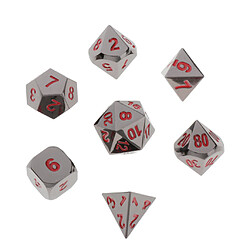 7 dés en métal polyédrique pour D u0026 D Pathfinder RPG Jeu Noir Nickel Rouge Jeu de dés polyédriques en métal