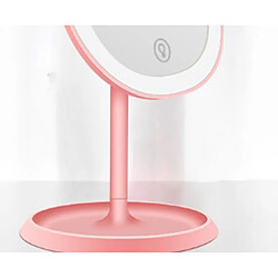 Miroir de maquillage rotatif LED avec miroir de courtoisie à induction Light Touch à économie d'énergie - rose