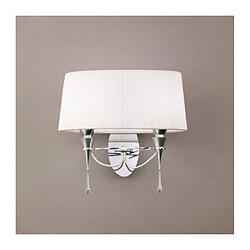 Luminaire Center Applique murale Lucca avec interrupteur 2 Ampoules E27, chrome poli avec Abat jour blanc & cristal transaparent