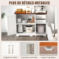 Acheter Helloshop26 Buffet cuisine meuble bas cuisine 2 placards 2 tiroirs étagère réglable buffet salle à manger pour cuisine salon blanc 100 x 40 x 78 cm blanc 20_0007945