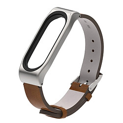 Wewoo Bracelet en cuir PU Mijobs pour bracelet Xiaomi Mi Band 3, bracelet magnétique sans vis, bracelet magnétique Mi Band3, remplacement de la bande, accessoires non inclus 