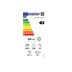 Lave-linge frontal 10 kg 1200 tours/min - WTE10222XW - BEKO