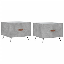 vidaXL Tables basses 2 pcs gris béton 50x50x40 cm bois d'ingénierie