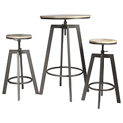 The Home Deco Factory Ensemble table mange debout avec 2 tabourets Aria.