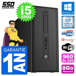 PC Tour HP EliteDesk 800 G2 Intel i5-6500 RAM 8Go SSD 960Go Windows 10 Wifi · Occasion 