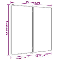 vidaXL Tableau blanc magnétique pliable 100x100x1,7 cm aluminium pas cher