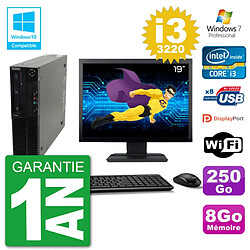 PC Lenovo M82 SFF Ecran 19" i3-3220 RAM 8Go Disque 250Go Graveur DVD Wifi W7 · Occasion 