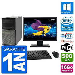 PC Tour Dell 9010 Ecran 27" Intel G630 RAM 16Go Disque Dur 500Go Windows 10 Wifi · Occasion 