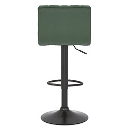 Decoshop26 Lot de 2 tabourets de bar pivotant hauteur réglable assise surpiqué en velours vert et métal noir 10_0004228 pas cher