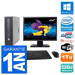 PC HP 600 G2 SFF Ecran 22" Intel G4400 RAM 32Go Disque Dur 1To Windows 10 Wifi · Occasion 