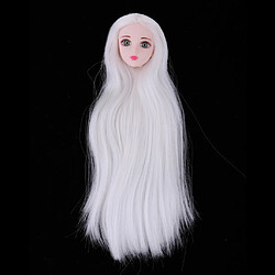 1/6 fille tête de poupée articulée à la rotule w. cheveux blancs pour les parties du corps de poupée bjd Tete de poupee fille bjd sculpte