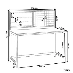 Beliani Bureau 118 x 60 cm noir effet bois foncé VINCE