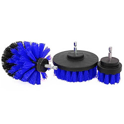 Wewoo Kit de 3 brosses nettoyage cuisine salle bains pour perceuse électrique (bleu)