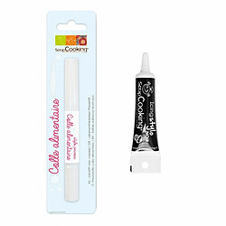 Scrapcooking Stylo pinceau colle alimentaire 2 ml + Stylo de glaçage noir