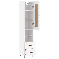 Avis vidaXL Buffet haut Blanc 34,5x34x180 cm Bois d'ingénierie