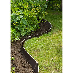 NATURE Lot de 10 Ancres pour bordure de jardin polyéthylène recyclé Noir - H 19,5 x 1,9 x 1,8 cm pas cher