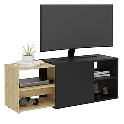 Avis Maison Chic Meuble TV scandinave - Banc TV pour salon avec 2 compartiments ouverts 133,5x39,9x49,2 cm -MN46839