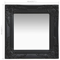 vidaXL Miroir mural style baroque 40x40 cm noir pas cher