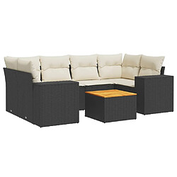 Maison Chic Ensemble Tables et chaises d'extérieur 7pcs avec coussins,Salon de jardin noir résine tressée -GKD498577