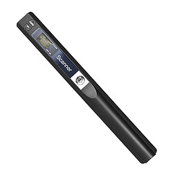 Bisofice Scanner portable sans fil à baguette portable,format A4 900 DPI,format JPG/PDF,écran LCD,interface de type C,avec sac de protection,pour documents commerciaux,reçus, livres,images,Noir