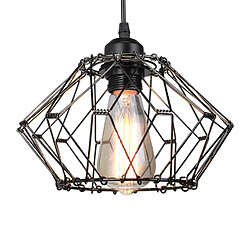 Stoex Suspension luminaire Industrielle vintage noir, Lustre abat jours forme de cage Suspension luminaire Industrielle vintage noir, Lustre abat jours forme de cage 20cm E27 corde ajustable pour salon chambre cuisine bar