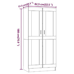 vidaXL Garde-robe Sonoma gris 82,5x51,5x180 cm Bois d'ingénierie pas cher