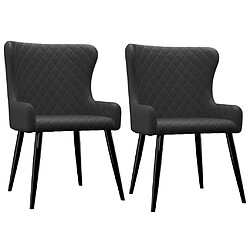 vidaXL Chaises à manger lot de 2 noir tissu