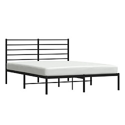 Avis vidaXL Cadre de lit métal sans matelas avec tête de lit noir 140x190cm