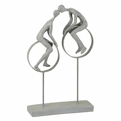 Paris Prix Statuette Déco Couple sur Cercle 35cm Gris 