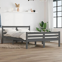 vidaXL Cadre de lit sans matelas gris bois massif 120x200 cm