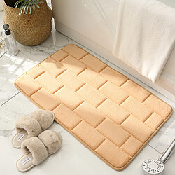 LUUCOZK Tapis de bain antidérapants absorbants à séchage rapide pour salle de bain - Couleur camel-40 x 60CM