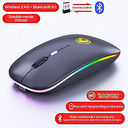 Universal Souris sans fil 2,4 GHz Bluetooth RGB Computer Souris silencieuse rechargeable avec une souris optique à lumière LED