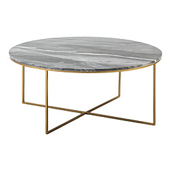 Table Basse Thai Natura Gris Doré 90 x 39 x 90 cm