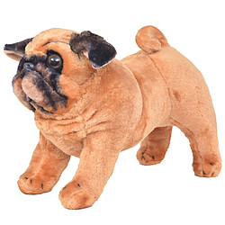 vidaXL Jouet en peluche Chien de race Pug Marron clair XXL