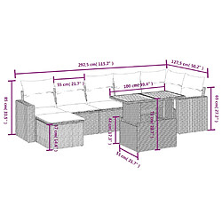 Avis vidaXL Salon de jardin avec coussins 8 pcs beige résine tressée