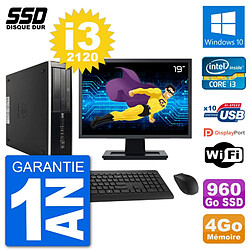 PC HP Compaq 6200 Pro SFF Ecran 19" i3-2120 RAM 4Go SSD 960Go Windows 10 Wifi · Occasion 