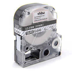 vhbw cassette à bande cartouche 9mm noir sur transparent pour imprimante d´étiquette Epson LabelWorks LW-1000P, LW-600P remplace LC-3TBW, ST9KW. 