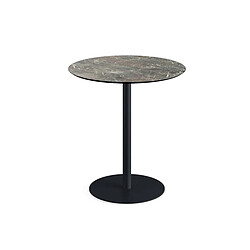 Materiel Chr Pro Urban table de bistrot avec piètement noir + plateau HPL aspect bois Ø70 cm - Veba 