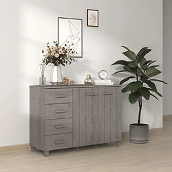 vidaXL Buffet HAMAR Gris clair 113x40x80 cm Bois massif de pin