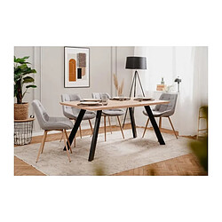 Table a manger KONSTANZ - Rectangulaire - Pieds en métal - Décor chene artisan et noir - 8 Personnes - L160 x H75 x P90 cm