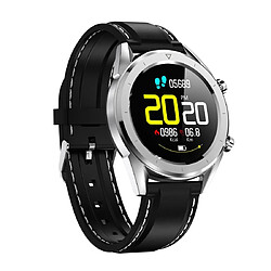 Wewoo Montre connectée Bracelet en silicone étanche DT28 1.54inch IP68 Smartwatch Bluetooth 4.2Rappel des appels entrants / pression artérielle / Paiement Black Silver