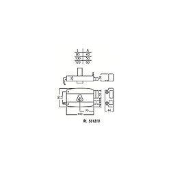 Serrure monopoint en applique horizontale à tirage 45mm gauche CISA 501210022A