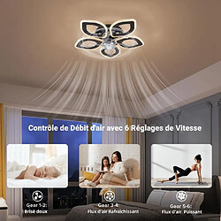 FIMEI Ventilateur de plafond à LED 6 Vitesse Fan Silencieux avec Dimmable Eclairage 3 Couleurs pas cher