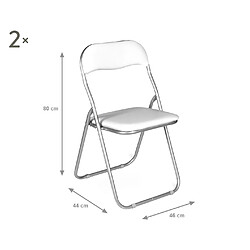 Alter Ensemble de deux chaises pliantes, couleur blanche, Mesures 43 x 47 x 78 cm