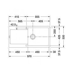 Evier à encastrer 95cm avec siphon - 459457 - FRANKE