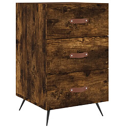 vidaXL Table de chevet chêne fumé 40x40x66 cm bois d'ingénierie