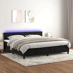 Sommier à lattes et LED,Cadre à lattes de lit avec matelas pour Adulte Noir 200x200 cm -MN77131