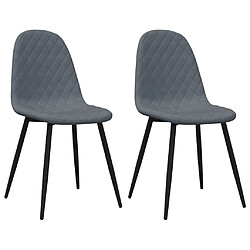 vidaXL Chaises à manger lot de 2 Gris foncé Velours